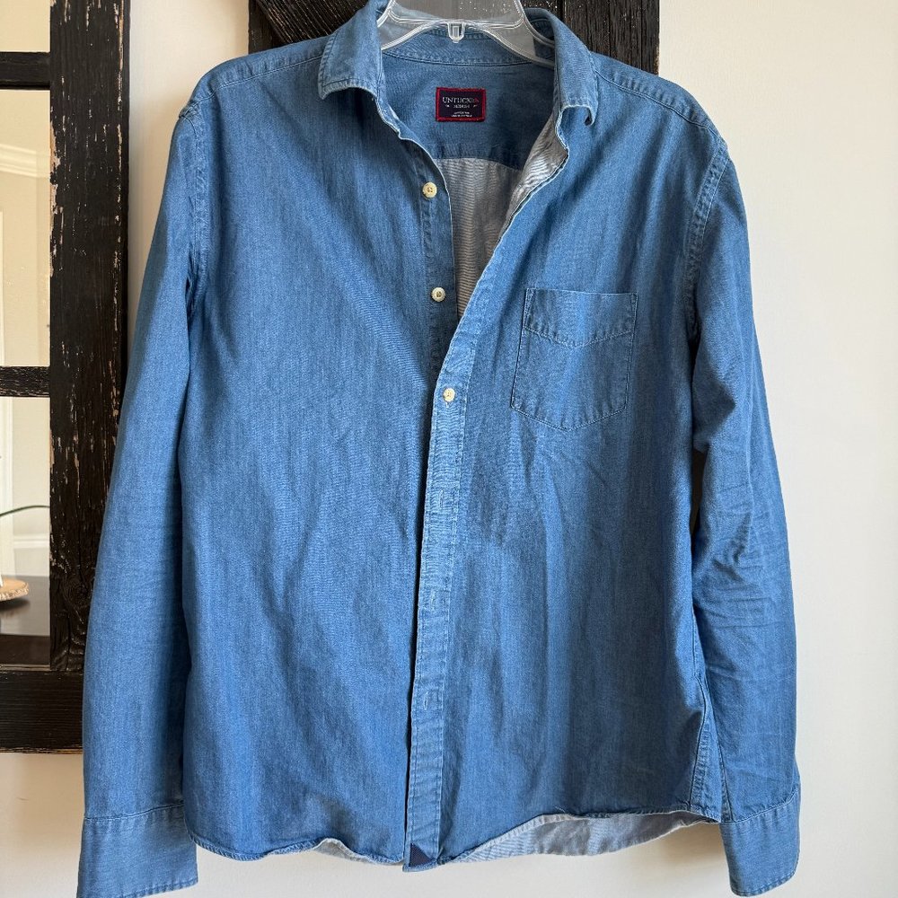 Men's UNTUCKit Long Sleeve Button Down Shirt, Style: Valserrano, Medium, Blue